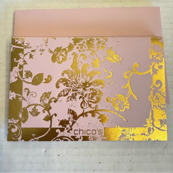 Chicos Blank Note Cards Embossed Logo Cards Envelopes Rose Smoke 16 Pack - Picture 8 of 16